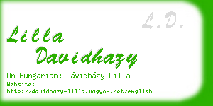 lilla davidhazy business card