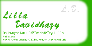 lilla davidhazy business card